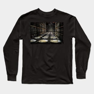 Whisky casks stored in a Whisky warehouse, Scotland Long Sleeve T-Shirt